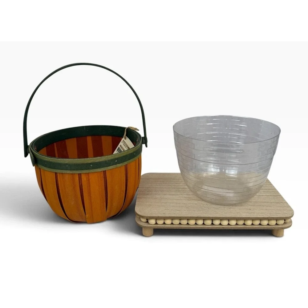 Longaberger 2013 Halloween Fall Orange Spice Pumpkin Splint Basket & Protector
